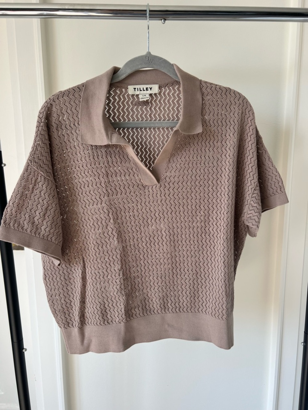TILLEY tanOpenwork Knit Polo